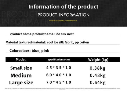 Cooling Ice Silk Pet Nest Mat Summer Sleep Pad for Cats Dogs