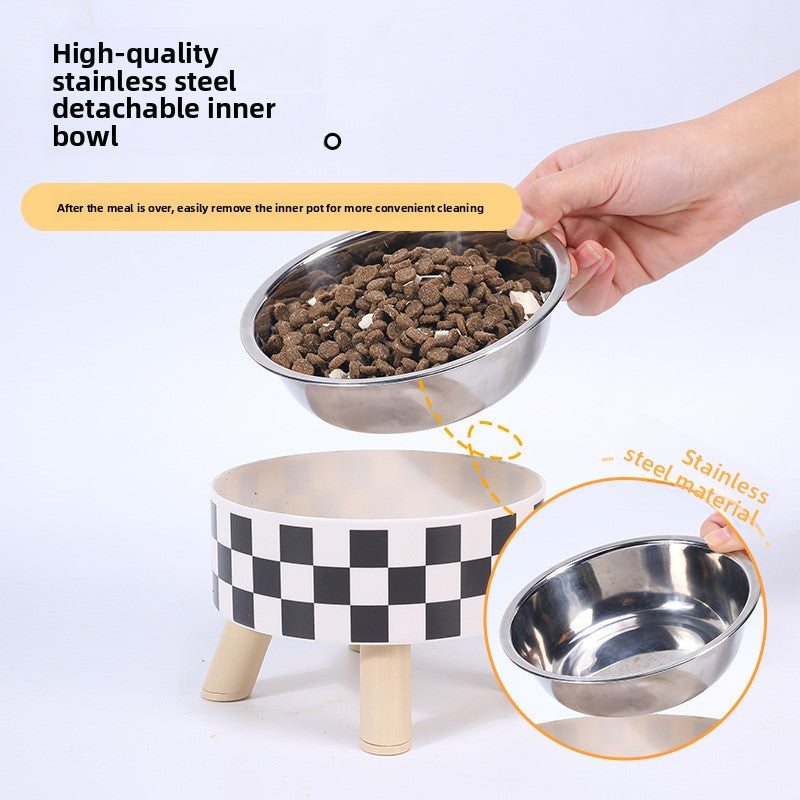 Elevated Anti Spill Cat Bowl Stainless Steel Pet Food and Water Dish with High Stand for Dogs Cats Non Slip Large Capacity Feeding Station