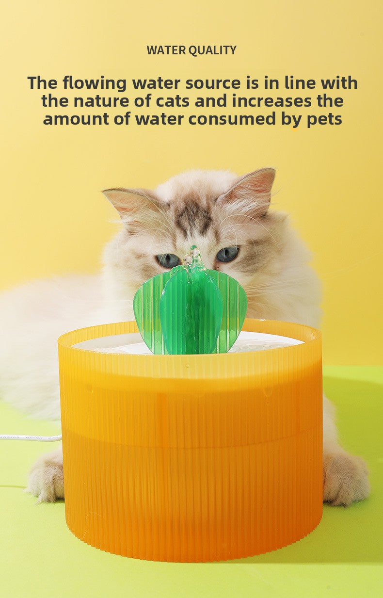 Cactus Shaped Smart Cat Water Dispenser Featuring Filter Flow System