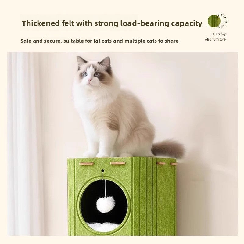 Luxury Multi-layer Pet Cat Tree All-season Design Winter Double-layer Scratching Board Enclosed Cat House