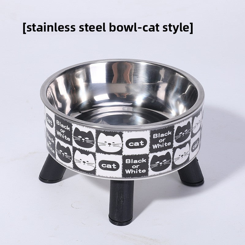 Elevated Anti Spill Cat Bowl Stainless Steel Pet Food and Water Dish with High Stand for Dogs Cats Non Slip Large Capacity Feeding Station