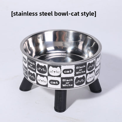Elevated Anti Spill Cat Bowl Stainless Steel Pet Food and Water Dish with High Stand for Dogs Cats Non Slip Large Capacity Feeding Station
