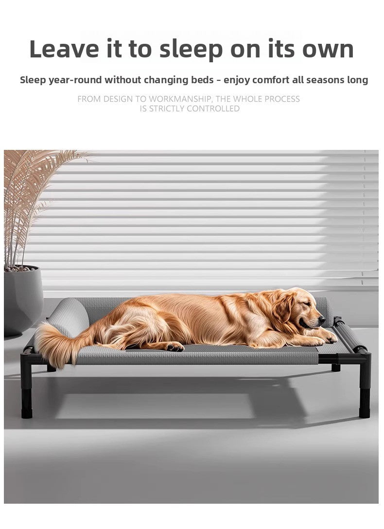 All Season Pet Camping Bed for Dogs and Cats Breathable Summer Cool Moisture Proof Detachable Washable Off Ground Small Med