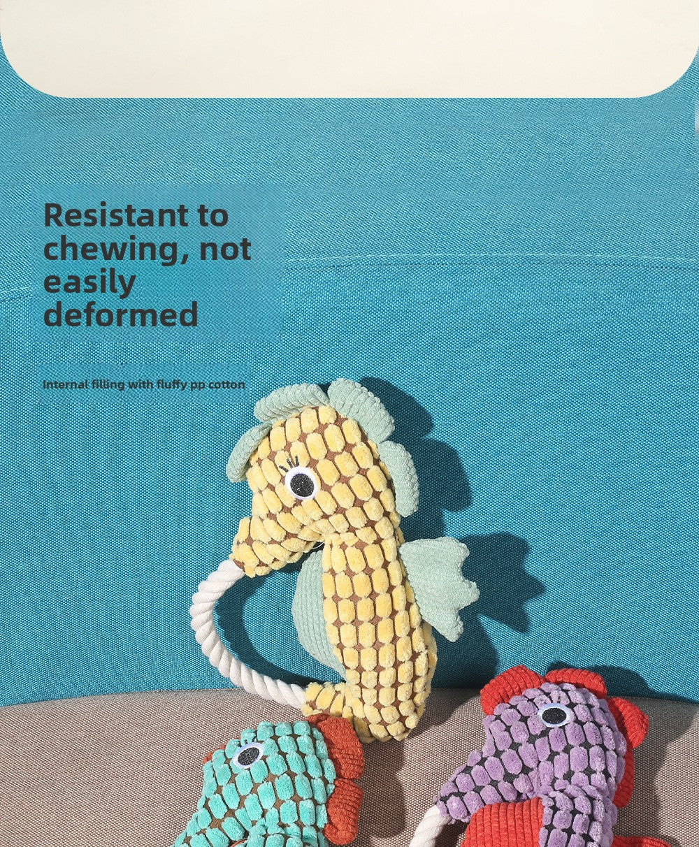 Squeaky Dog Toy Pineapple Fleece Chew Resistant Puppy Teething Chew Toy for Small Medium Dogs Like Corgi Golden Retriever Boredom Relief Interactive Pet Toy