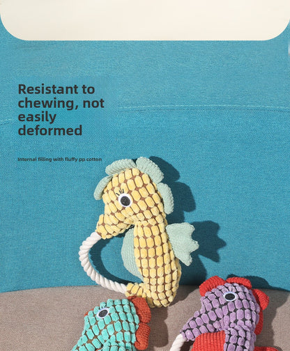 Squeaky Dog Toy Pineapple Fleece Chew Resistant Puppy Teething Chew Toy for Small Medium Dogs Like Corgi Golden Retriever Boredom Relief Interactive Pet Toy