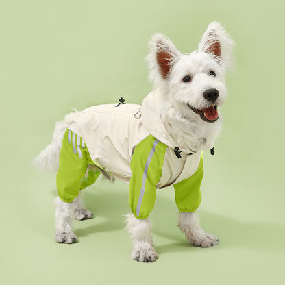 Waterproof Four-Legged Dog Raincoat for Teddy, Pomeranian, and Bichon