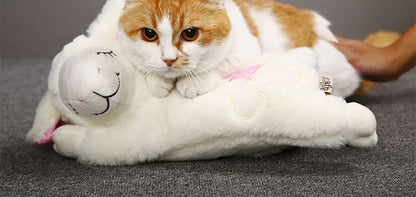 Durable Pet Comfort Pillow Puppy Shape with Simulated Heartbeat Warm Plush Sound Toy