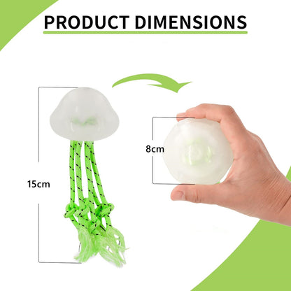 Dog Teeth Cleaning Night Glow Jellyfish TPR Drag Toy
