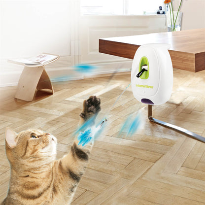 Smart Electric Cat Tease Stick Fixed Knob Auto-Sensing Feather Ribbon Fun Toy