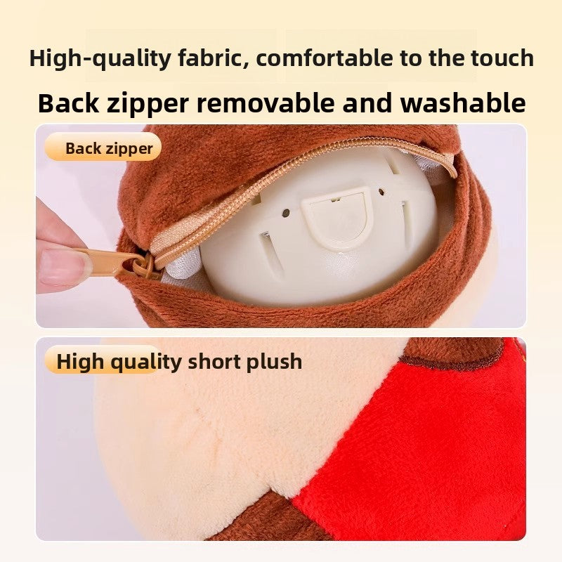 Plush Electric Jumping Ball Dog Toy Self Entertainment Sound for Puppy Teething Durable Corgi Chew