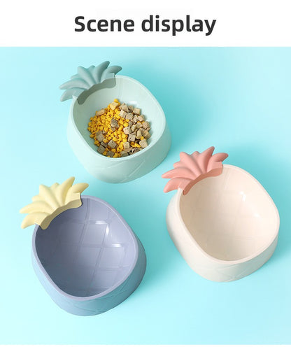 INS Aesthetic Pineapple Shaped Pet Dog Food Plastic Bowl