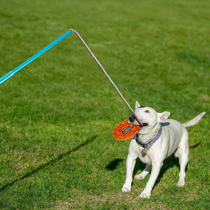 Long Rod Telescopic Dog Toy American Football Shape Chew Rope for Exercise