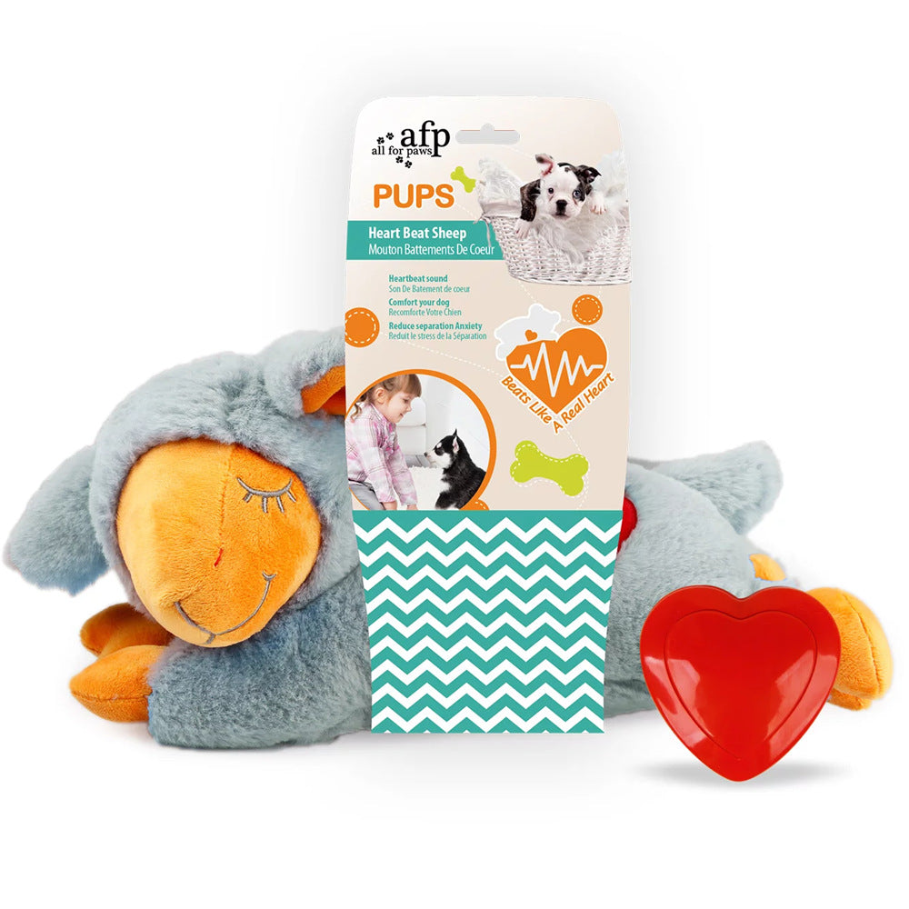 Dog Cat Anti-Anxiety Plush Lamb Pillow Having Simulated Heartbeat Feature