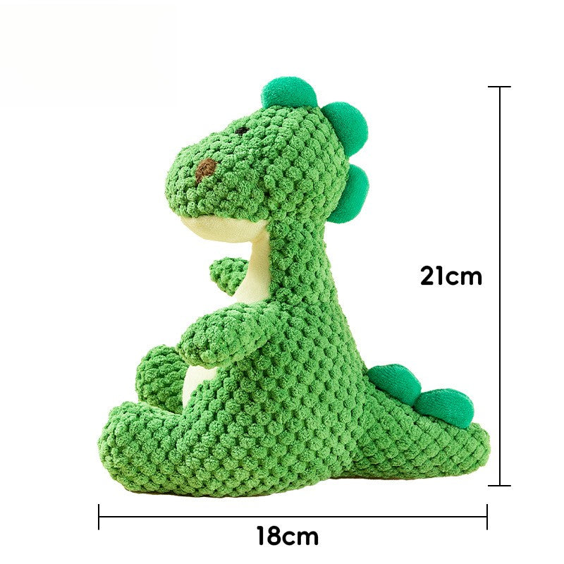 Durable Dinosaur Plush Dog Toy with Squeaker Interactive Chew Toy for Small Medium Dogs Tough Chewers Pet Supplies Puppy Teething