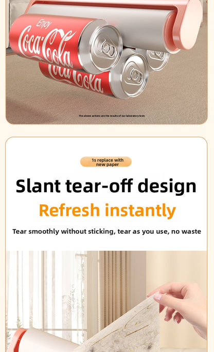 Extra Long Handle Lint Roller for Pet Hair and Dust Sticky Roller Brush with 6 Replaceable Adhesive Sheets Multi Surface Floor Sweeper Magic Hair Remover