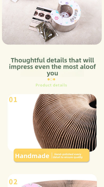 Magnetic Organ Style Corrugated Paper Cat Scratching Board Wear Scratch Resistant Toy