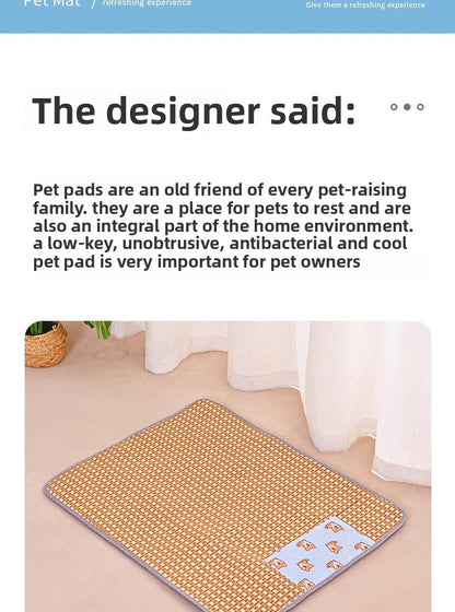 Cooling Mat Pet Bed Mat for All Seasons Rattan Teddy Cat Dog Summer Use