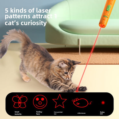 Carrot Laser Cat Teaser Infrared Laser Light Cat Teaser Feather Bell Pet Supplies