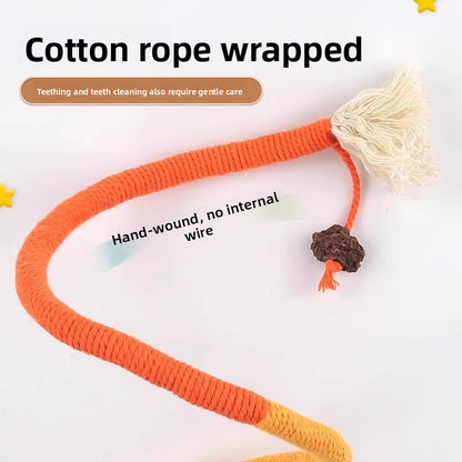 Cat Teaser Chew Rope Toy Self Fun Boredom Easing Teeth Grinding Wand Accessory