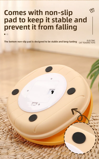 Energy-Consuming Cat Toy Meow Heart Treasure Box with Electric Rotating Turtle