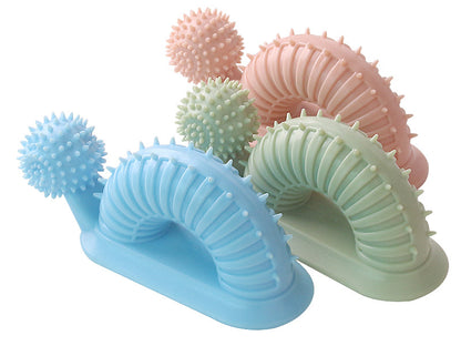 Interactive Dog Chew Toy for Teething Puppies Snail Shaped Food Dispensing Pet Supplies Long Lasting Dental Toothbrush Fun Mental Stimulation