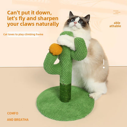 Pet Cactus Cat Climbing Tower with Sisal Scratching Posts Cat Playhouse Cat Tree Toy