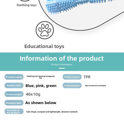 Pet Hexagonal Chew Stick Toy Durable Dog Cat Boredom Relief Supplies