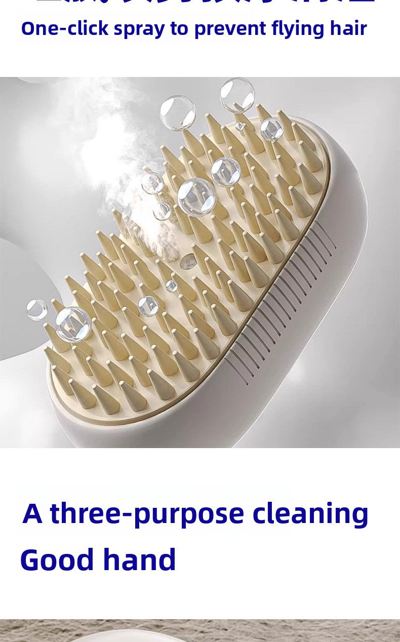 Professional Pet Grooming Spray Massage Comb for Cats and Dogs Bath Free Cleaning Tool with Steam Function to Remove Loose Hair and Undercoat