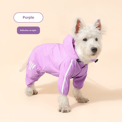 Waterproof Four-Legged Dog Raincoat for Teddy, Pomeranian, and Bichon