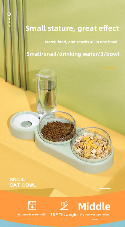 Double Bowl Automatic Cat Feeder and Dog Water Dispenser Adjustable Elevated Pet Bowl Set for Mealtime Comfort and Convenience