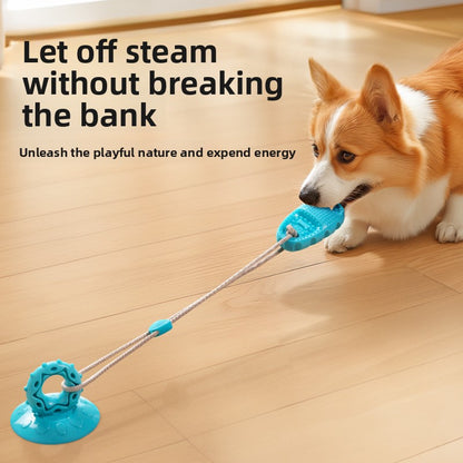 Suction Cup Dog Toy Interactive Treat Dispensing Ball for Medium Dogs Durable Chew Teething Self Entertainment Toy for Boredom Relief and Energy Consumption