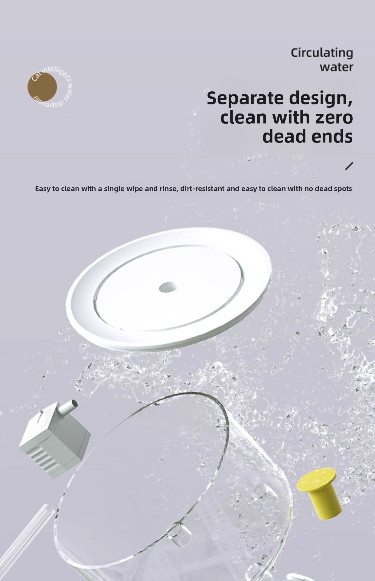 Cat Water Fountain 2L Automatic Circulating Flower Design with LED Light and Filter for Healthy Hydration