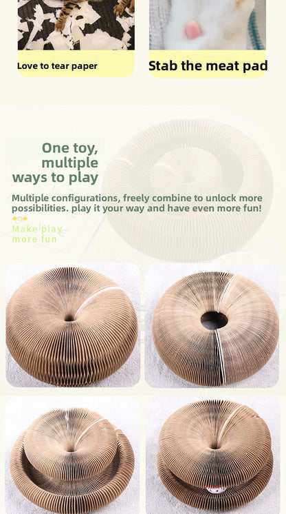 Magnetic Organ Style Corrugated Paper Cat Scratching Board Wear Scratch Resistant Toy