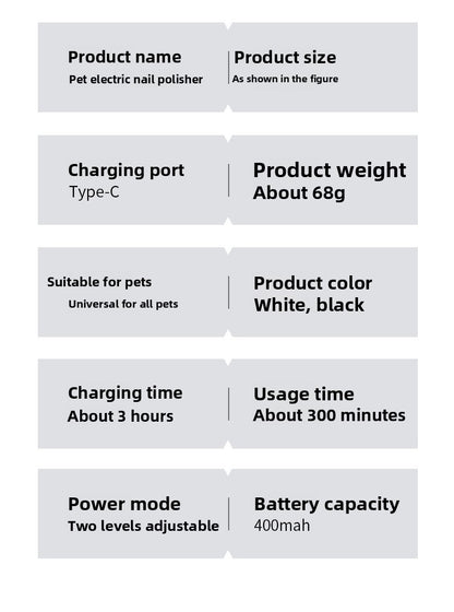 Pet Nail Grinder Clipper with Light for Dogs Cats