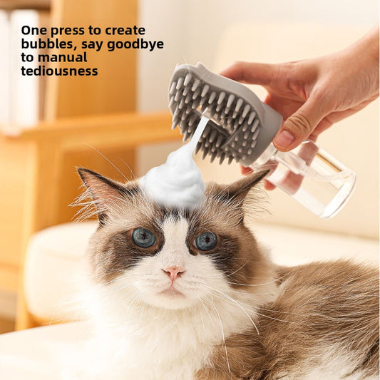 Multifunctional Automatic Foam Silicone Pet Bath Massage Brush for Cats Dogs