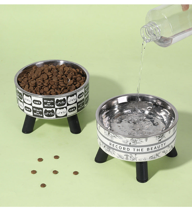 Elevated Anti Spill Cat Bowl Stainless Steel Pet Food and Water Dish with High Stand for Dogs Cats Non Slip Large Capacity Feeding Station