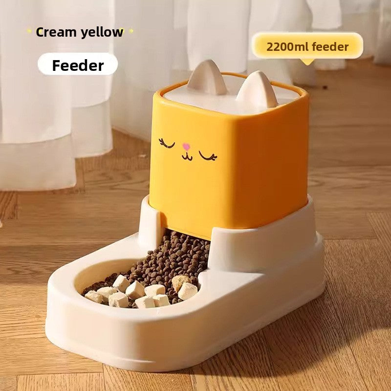 Large Capacity 5L Automatic Pet Feeder and Waterer Combo Adjustable Height Dog Cat Bowl Set with Non Slip Base