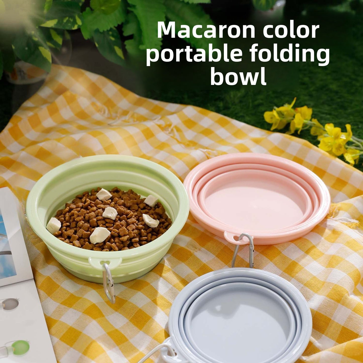 Portable Collapsible TPE Dog Food Drinking Bowl
