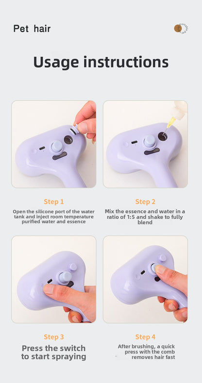 Pet Grooming Spray Comb for Cat Dog Hair Detangling Cleaning