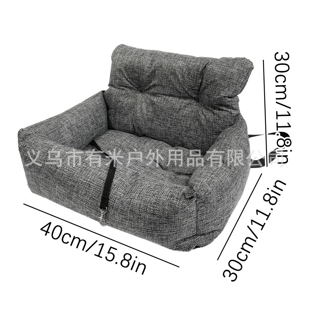 Premium Pet Car Seat for Dogs and Cats Comfortable Travel Bed with Non-Slip Mat Washable Car Sofa Cushion