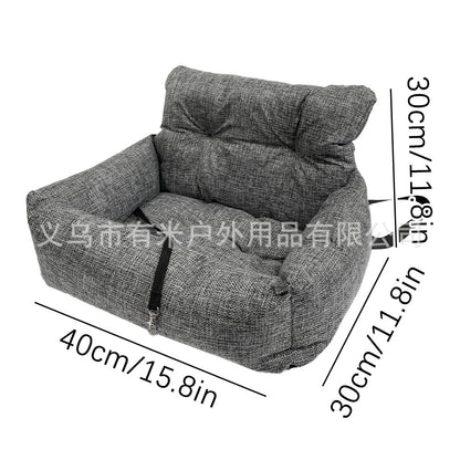 Premium Pet Car Seat for Dogs and Cats Comfortable Travel Bed with Non-Slip Mat Washable Car Sofa Cushion
