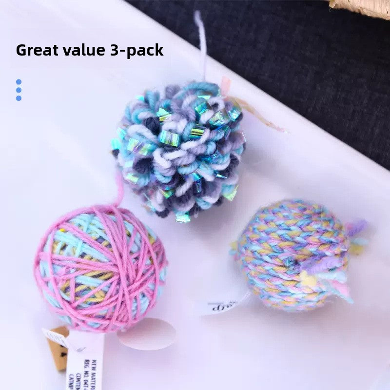 Plush Wool Bite Thread Ball for Cat's Boredom Busting