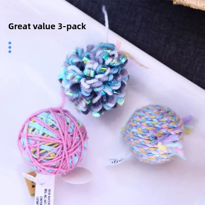 Plush Wool Bite Thread Ball for Cat's Boredom Busting