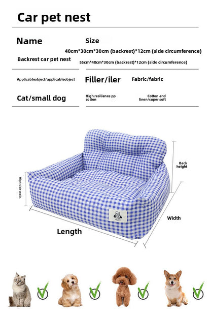 Heavy Duty Waterproof Dog Car Seat Cover Non Slip Pet Bed Mat with Safety Belt for Cars Trucks and SUVs Washable Travel Cushion for Dogs and Cats