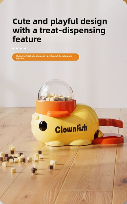 Cat Dog Self-Entertainment Toy: Small Yellow Duck Press-Type Feeder