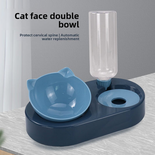 Slanted Neck Protection Automatic Water Refill Pet Bowl for Cats