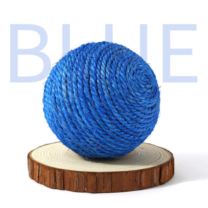 Self-entertaining Pet Toy Sound Bell Ball Jute Ball 8cm Cat Teaser