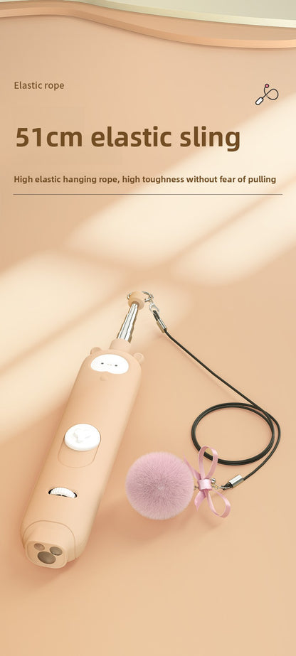 Infrared Laser Cat Teaser Wand with Detachable Feather Bell Interactive Cat Toys for Boredom and Exercise