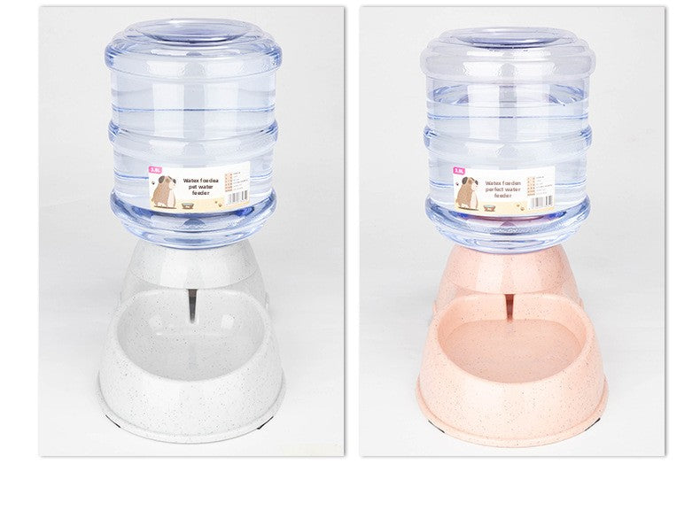 Large Capacity 3.8L Automatic Pet Feeder Dog Waterer Bowl Wheat Straw Eco Friendly Pet Supplies