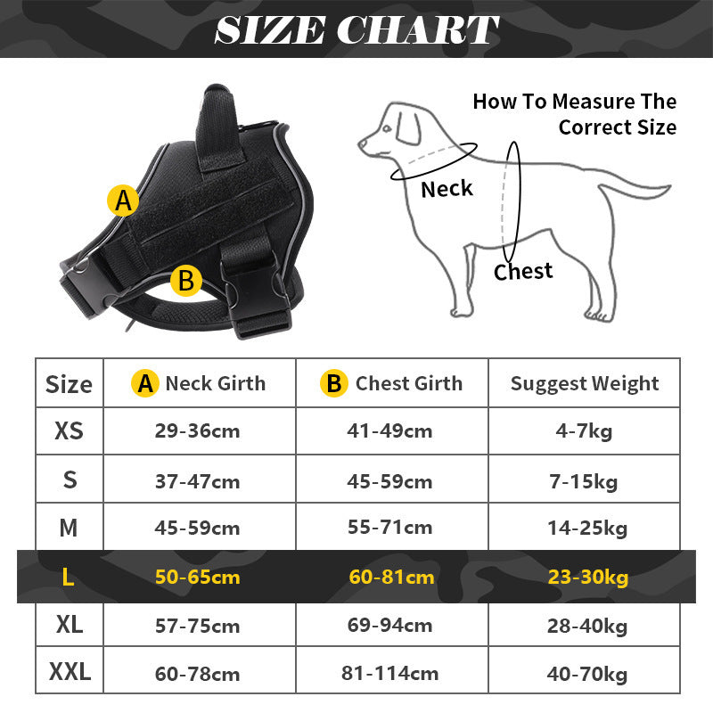 Tactical Dog Harness Quick Release No Pull Pet Vest for Medium Large Dogs German Shepherd Golden Retriever Training with Leash